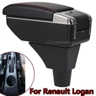 Подлокотник для Renault Logan 1, центральный подлокотник для хранения, контейнер для хранения, подлокотник с USB-интерфейсом