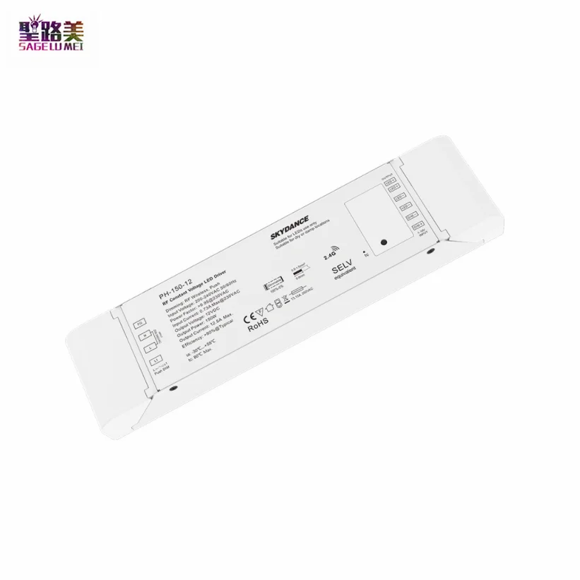 

150W LED Driver Dimmable RF 2.4G Wireless Remote Control 200V-240V AC to DC 12V 24V Constant Voltage LED Dimming Power Supply