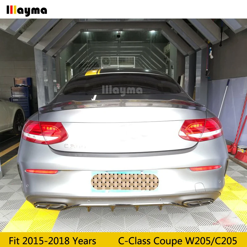 FD Стиль углеродного волокна задний спойлер на багажник для Benz C class C180 C220 C250 2 купе