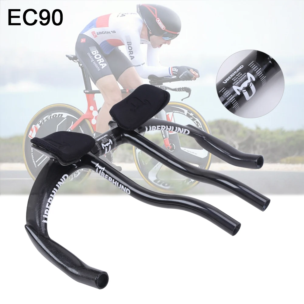 

EC90 Glossy Carbon Fiber Road Bike Handlebar 400 x 31.8mm Carbon Extended Rest TT Handlebar Time Trial Triathlon Bike Handlebar