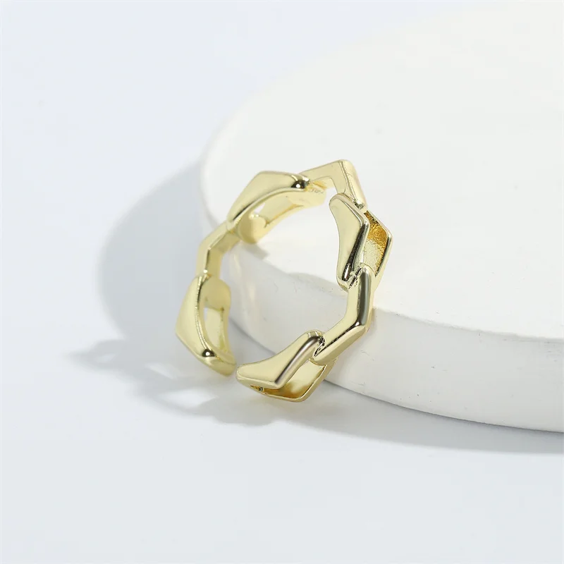 

Personalized Fashion Silver Ring INS Fashion French Gold-plated Creative Geometric Elegant Party Jewelry Ladies Gifts Wholesale