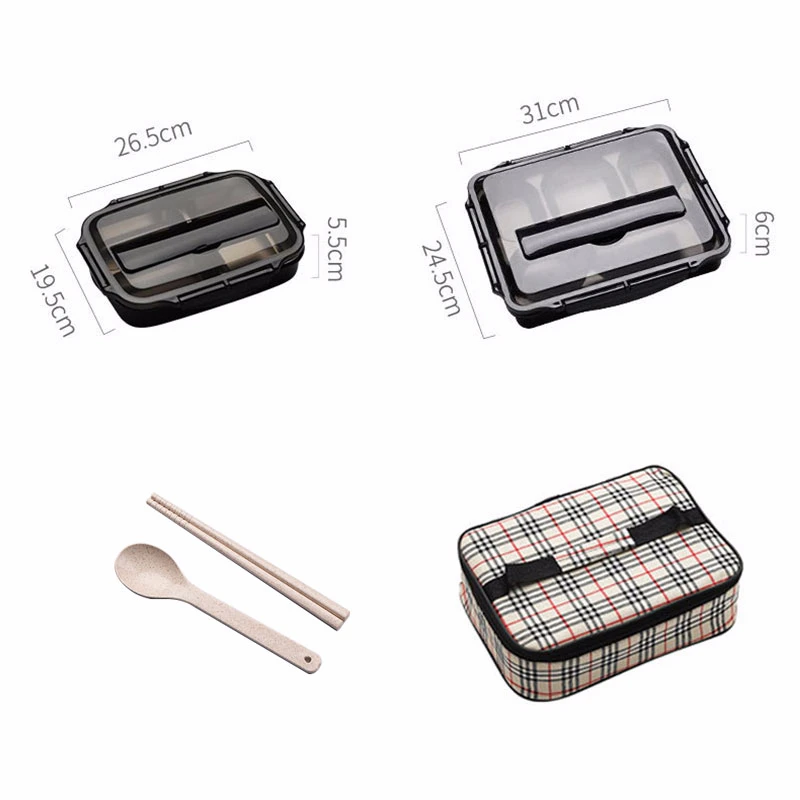 Quality Stainless Steel Lunch Box Containers With Compartments Portable Sealed Leakproof Bento Food Container Tableware | Дом и сад