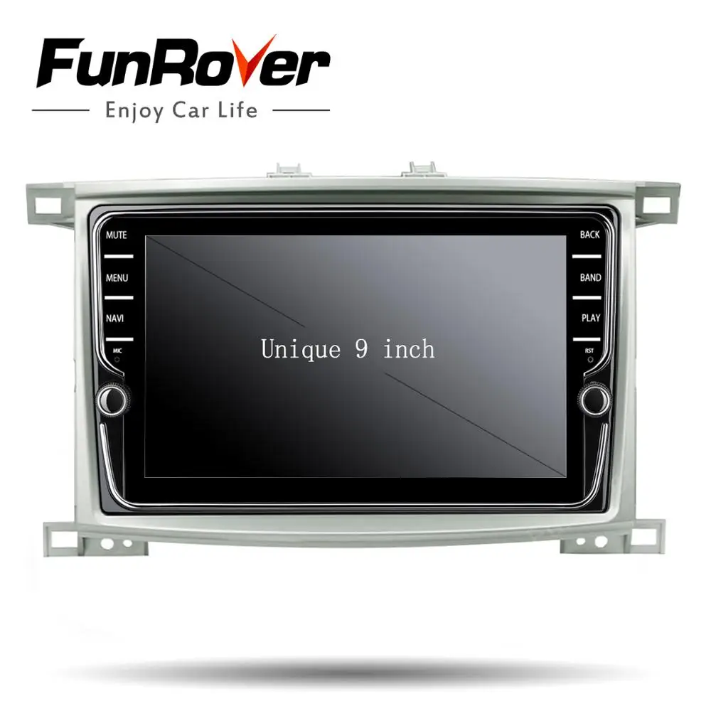 Funrover Android 9 0 автомобильный Радио мультимедийный плеер для Toyota LC 100 Land Cruiser 1998 -2006 gps