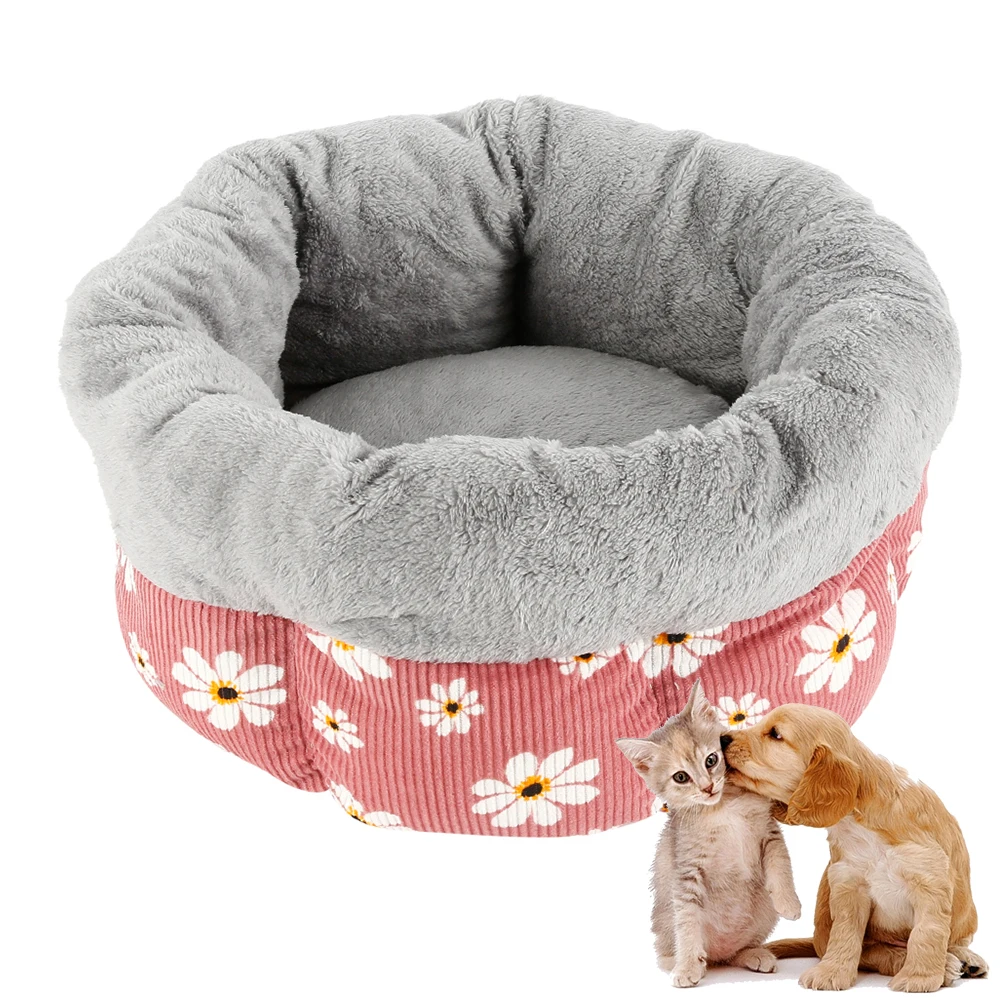 Круглый плюшевый домик для кошек мягкая длинная плюшевая кровать Лучшая собак