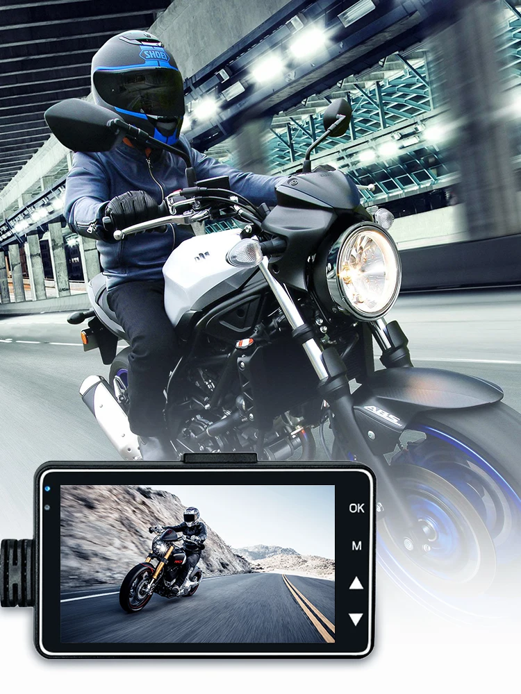 

Видеорегистратор для мотоцикла SE300 1080P с двумя объективами и камерой заднего вида