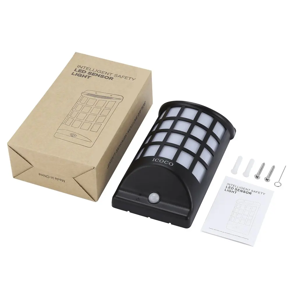 ICOCO умный Безопасный светодиодный светильник с солнечным датчиком настенный