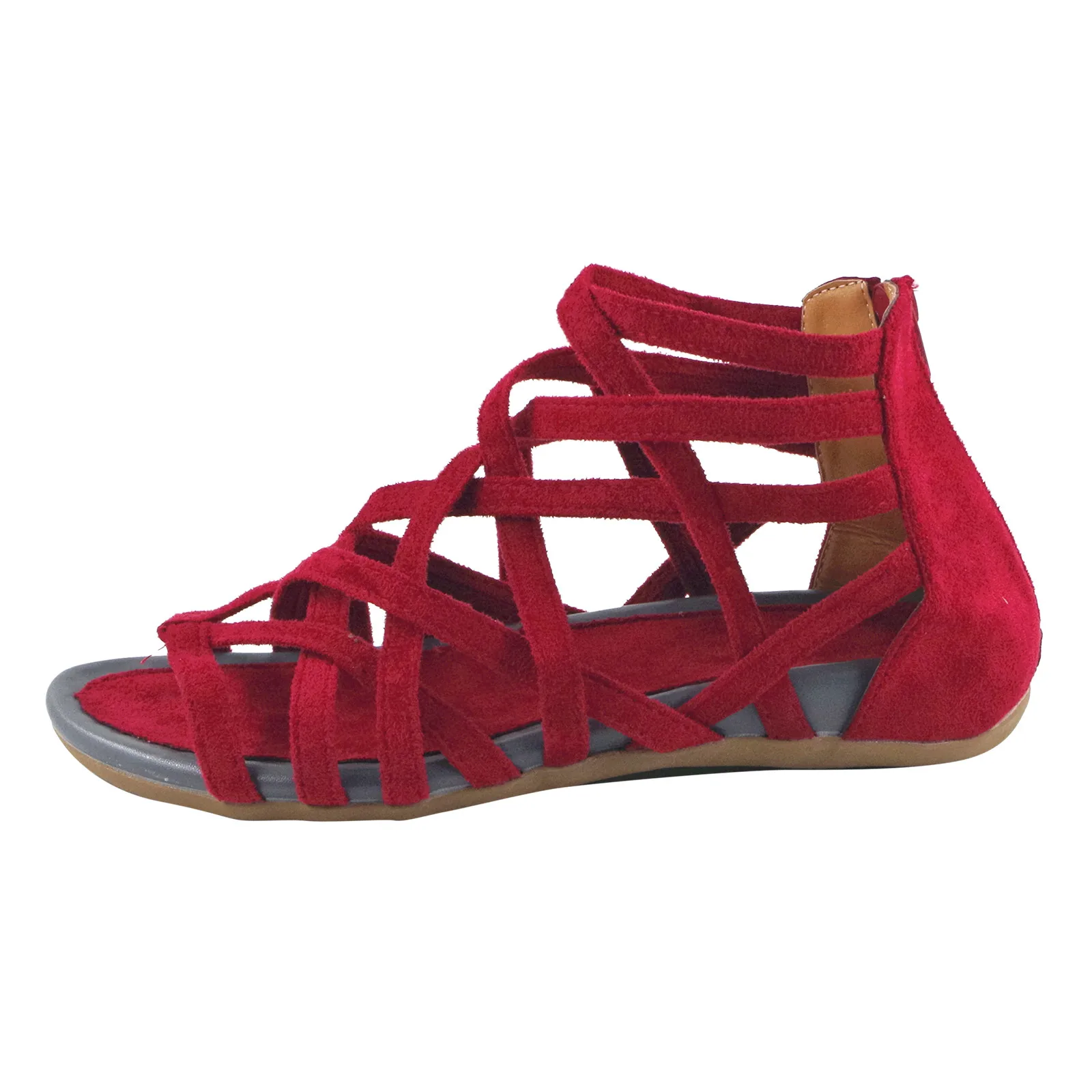 

2021 Women's Sandals 2021 Sandalias Fashion Shoes Casual Open Toe Cross Strap Wedges Sandals Zipper Shoes