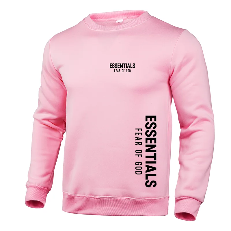 

Pure Cotton Printed Pullover Spring And Autumn Sports Men's O-Neck Fleece Casual Sweater Loose Running Clothes Hip-Hop Clothing