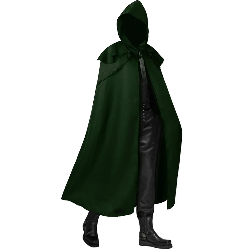 Wedding Cape for Men Medieval Hooded Gothic Vintage Coat Halloween Four-color Cloak Long Style Cosplay Masquerade 2021 | Свадьбы и