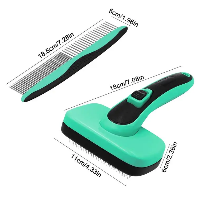 

Pet Grooming Brush Dog Hair Removal Comb Stainless Steel Cats Combs Automatic Non-Slip Brush For Dog Cat Pet Cleaning Supplies