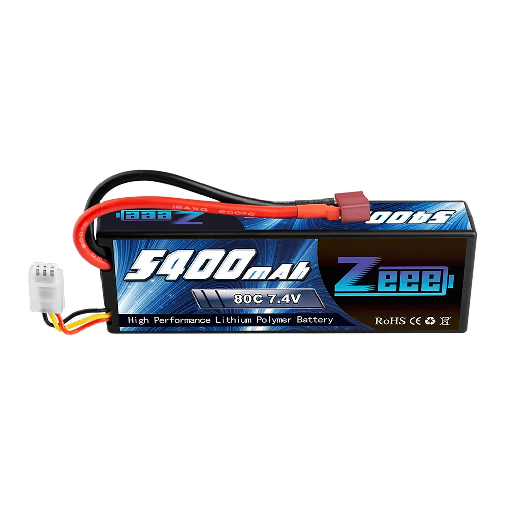 Zeee 5400mAh 80C 2S 7,4 V Lipo батарея в жестком футляре с штекером Deans 2 единицы RC Lipo батарея для RC автомобиля лодки грузовика вертолета - Цвет: Deans Plug