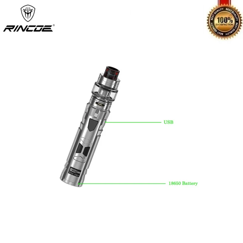 Оригинальный набор Rincoe Mechman 80 Вт Vape с питанием от 18650 батареи 4 5 мл мехман сетчатый