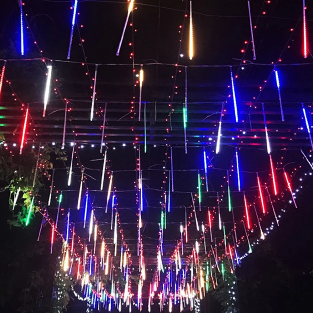 

Meteor Shower Rain LED String Lights 30cm 8 Tubes Waterproof Holiday Fairy Lamps Hanging Cage Lampshade Ceiling Light