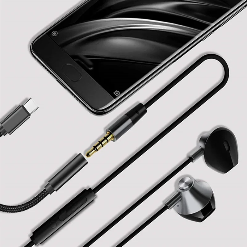 Адаптер для наушников с USB Type C на 3 5 цифровой чип аудиокабель AUX конвертер мм