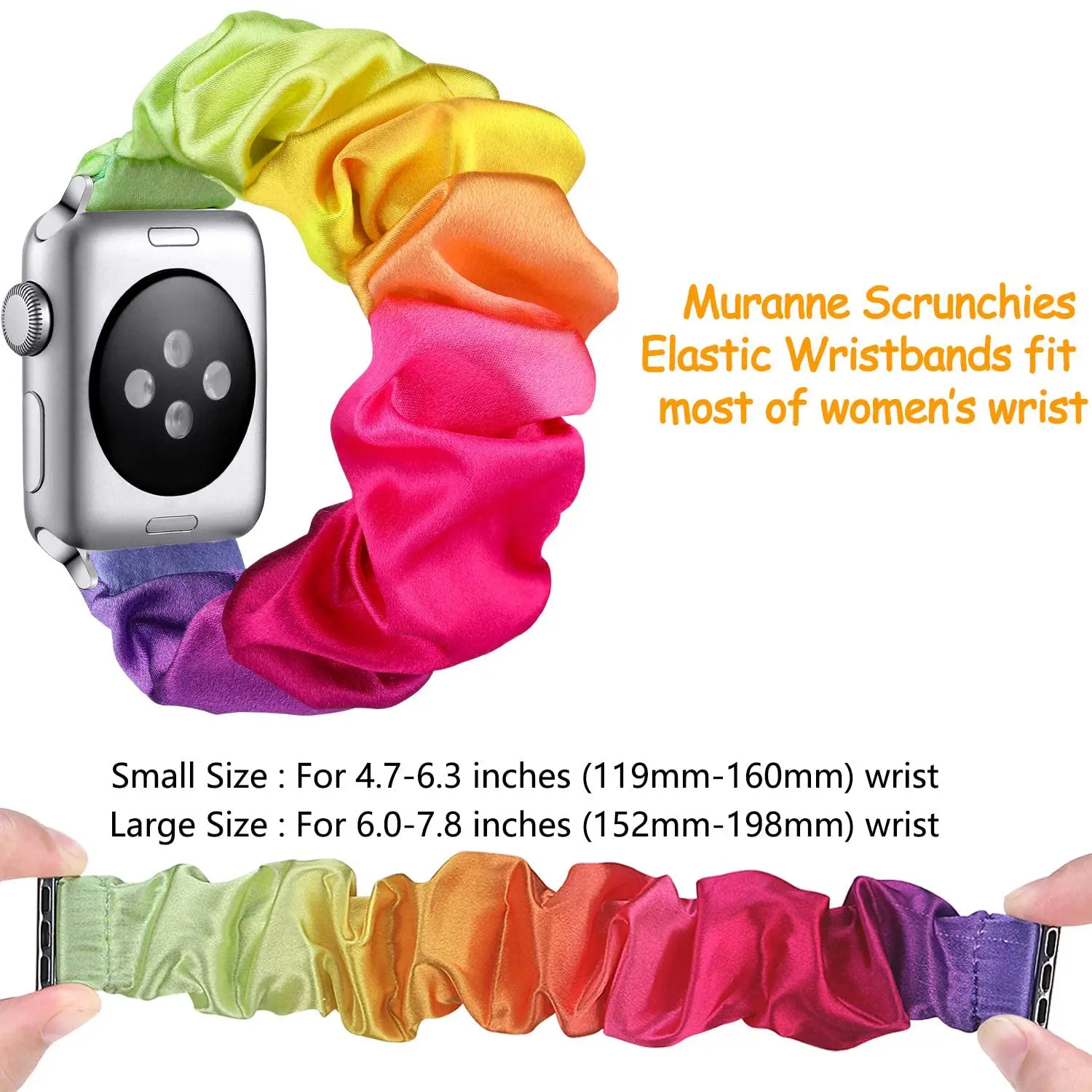 Scrunchie Strap for Apple Watch Band 44mm 40mm 42mm 41mm 38mm 45mm 49mm Ultra Nylon Solo Loop Bracelet iWatch Women 8 7 6 5 4 SE images - 6