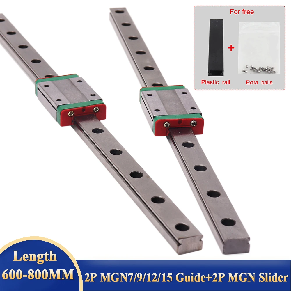 

2PC Linear Slider 600MM 700MM 800MM MGN12C MGN12H MGN15C MGN15H with 2PC MGN Linear Rail Guide Linear module guide