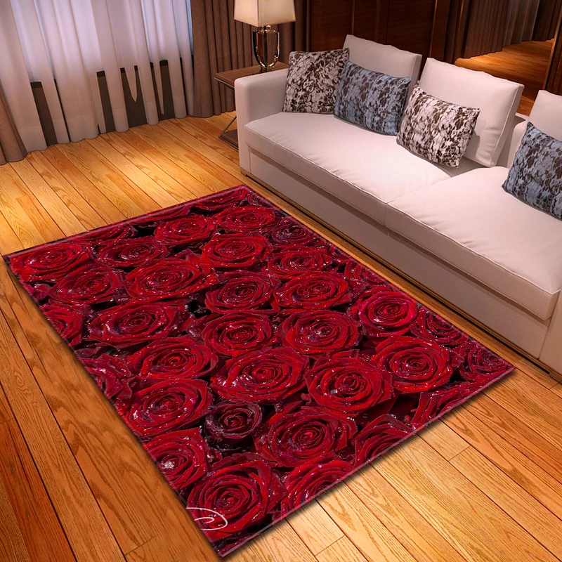 

Romantic Valentine's Day Corridor Carpet Soft Anti-slip Bedroom Bedside Balcony Area Rug Living Room Carpet for Home Decor