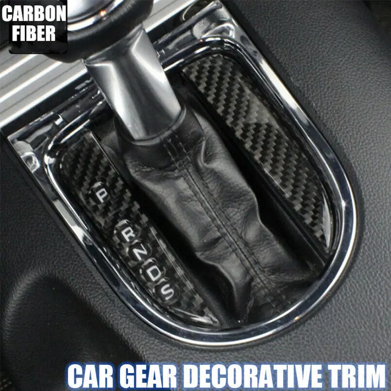 

New Carbon Fiber Car Gear Decorative Panel Cover Trim Sticker for Ford Mustang
