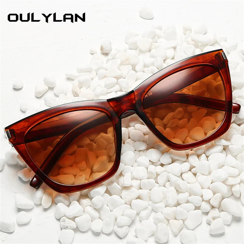 Солнечные очки Oulylan оверсайз женские модные солнцезащитные аксессуары кошачий