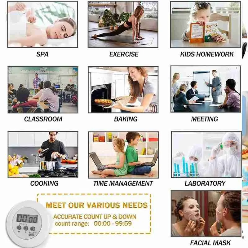 

Electronic Timer Lcd Digital Kitchen Countdown Cooking Plastic Tool Timer Timer Random Accessories Kitchen Kitchen Color Al P3L5