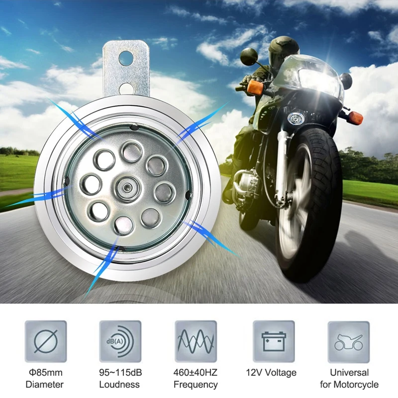 

Motorcycle Scooter Bike Horn Loud Tone Sound 12V 100Db Universal Waterproof Metal Honeycomb Horn