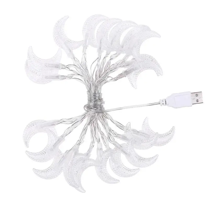 20 светодиодный пластиковый фонарь в форме Луны гирлянда с USB питанием для свадьбы