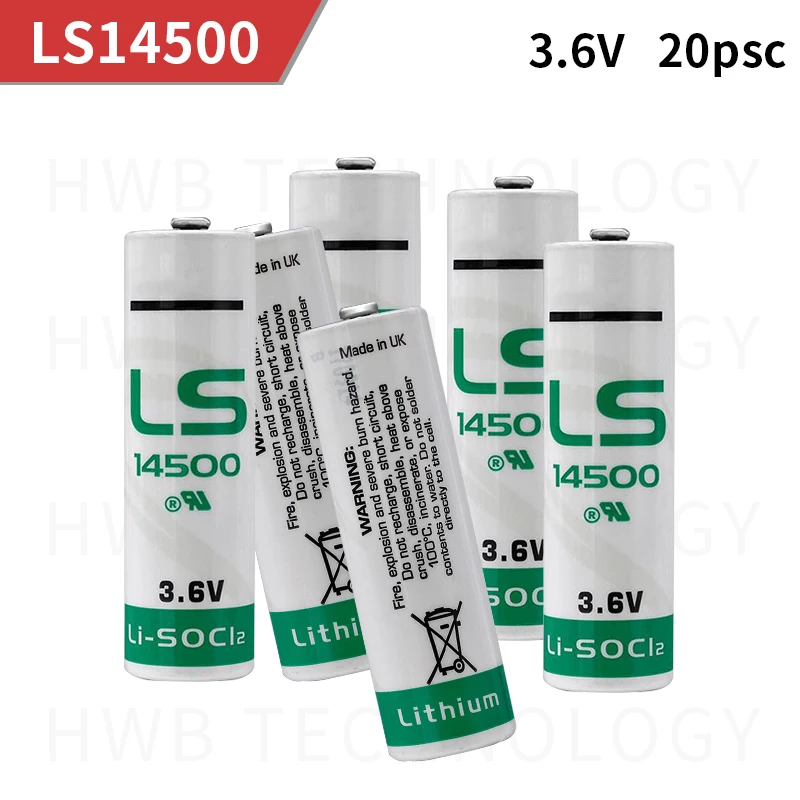 20 шт./лот для SAFT LS14500 AA ER14505M 2600 мАч 3,6 В литиевая батарея, инструменты и счетчики резервное питание