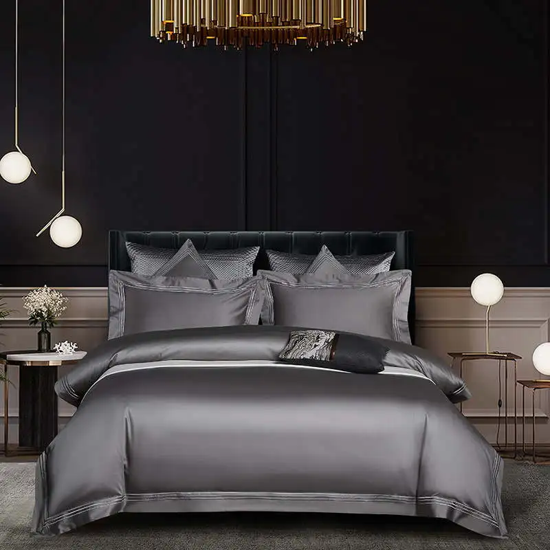 

Solid Color Reversible Egyptian Cotton Duvet Cover Bedlinen Luxury Silky Soft Bedding Set Long Staple Weave King Queen Bedding