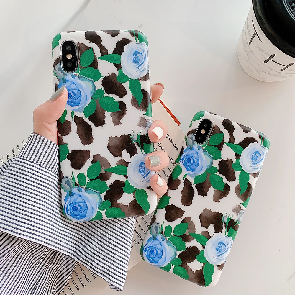 LOVECOM Ретро цветок лист стрейч держатель чехол для телефона для iPhone 11 Pro Max XR XS Max 7 8 6 Plus чехол мягкий IMD Телефон задняя крышка