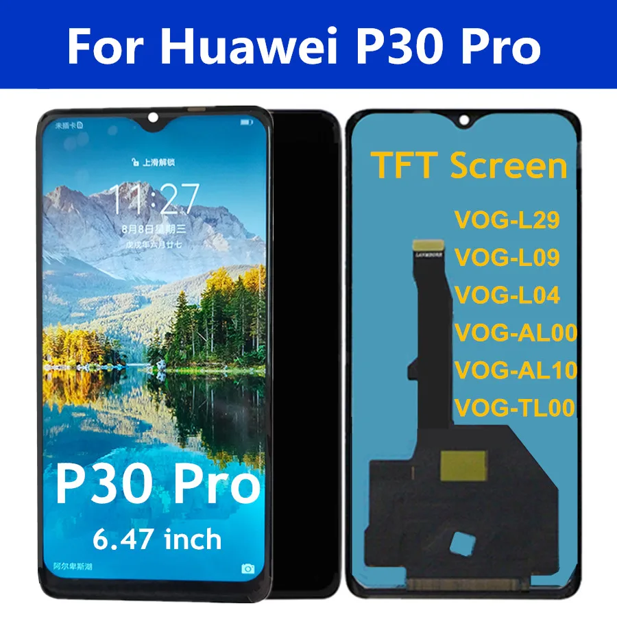 

6.47" TFT For Huawei P30 Pro LCD Touch Screen Digitizer Assembly VOG-L04 L09 L29 AL00 AL10 TL00 for Huawei P 30 Pro lcd Display