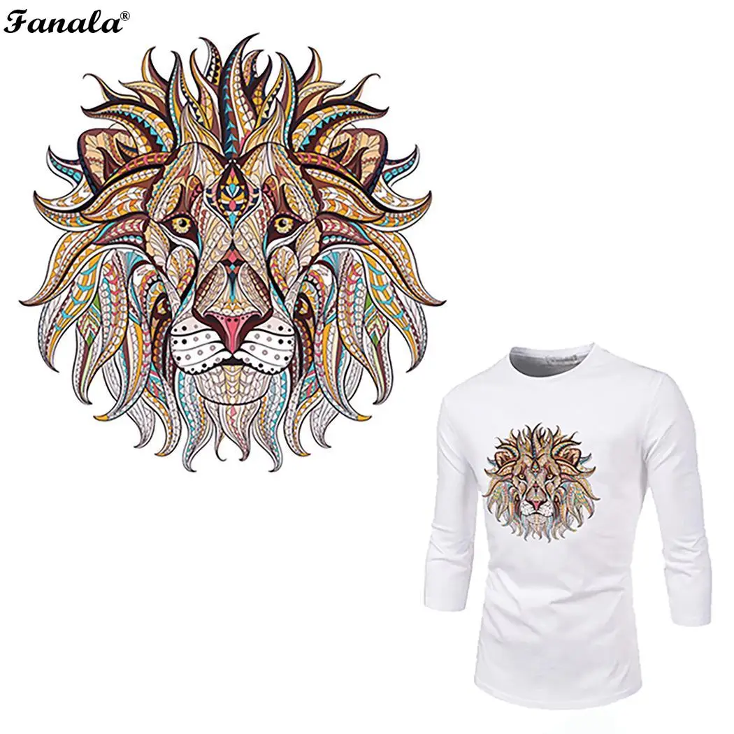 Термонаклейки в полоску заплатка для одежды нашивка со львом термонаклейки