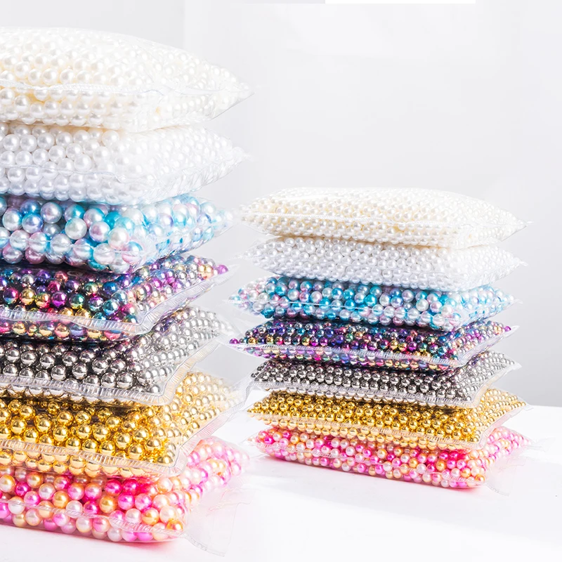 

850Pcs-14000pcs/Bag Multicolors No Hole ABS Imitation Pearl Beads Round Loose Beads for DIY Jewelry Making Supplies
