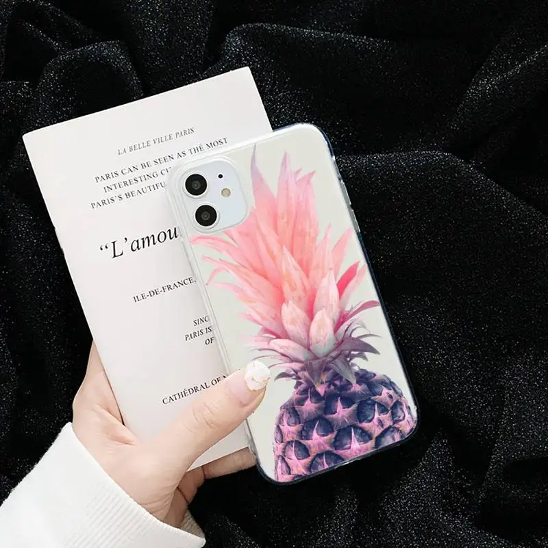 

pineapple creativity painting Phone Case Transparent for iPhone 6 7 8 11 12 s mini pro X XS XR MAX Plus cover funda shell