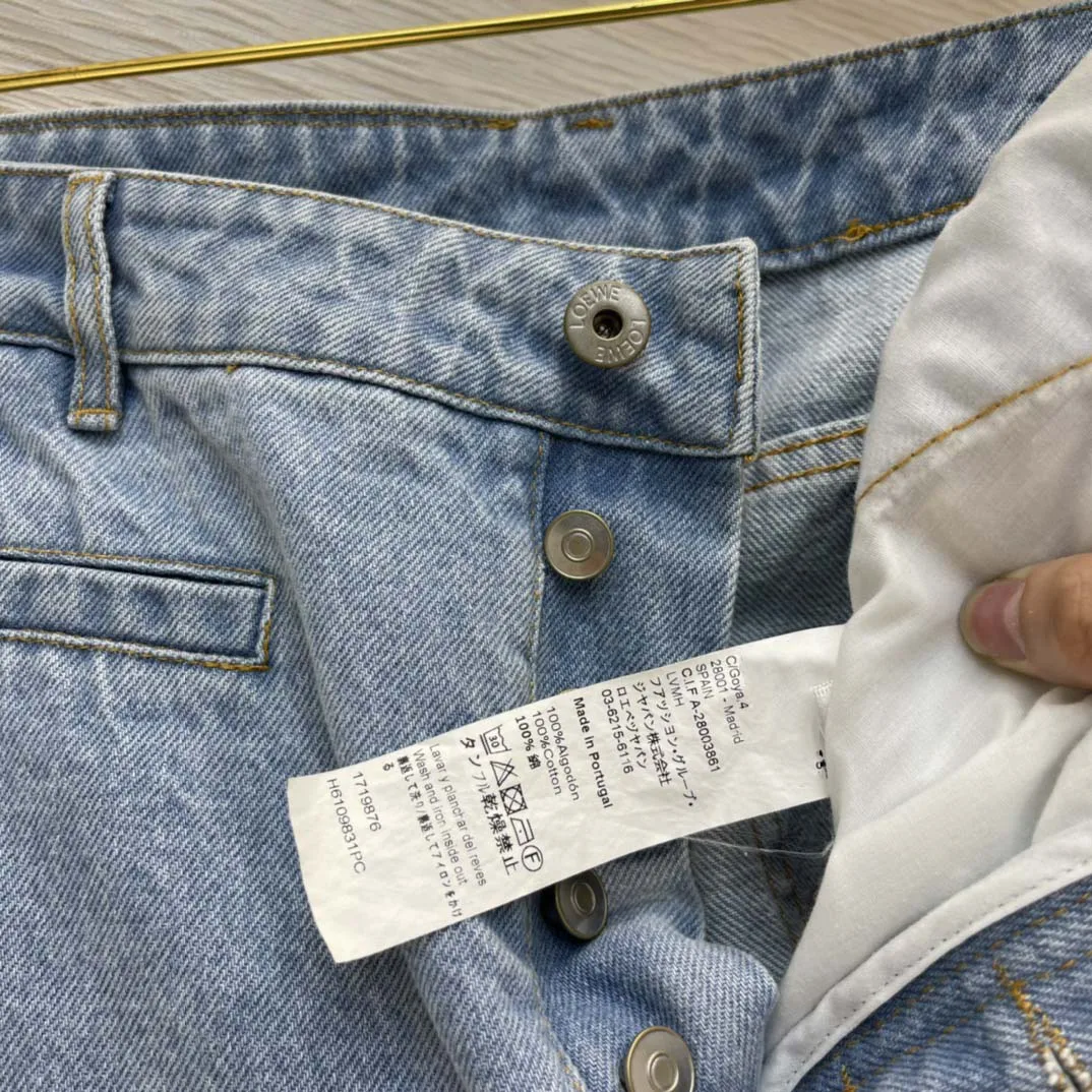 Женские джинсовые брюки синие с высокой талией прямые отворотом мультяшной