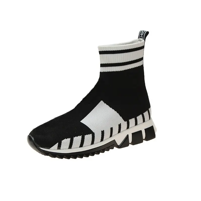 

Comfortable Rubber Flat Shoes Women Casual Vulcanized Shoes Round Toe Slip on High Top Sneakers Women Flats Women Shoes