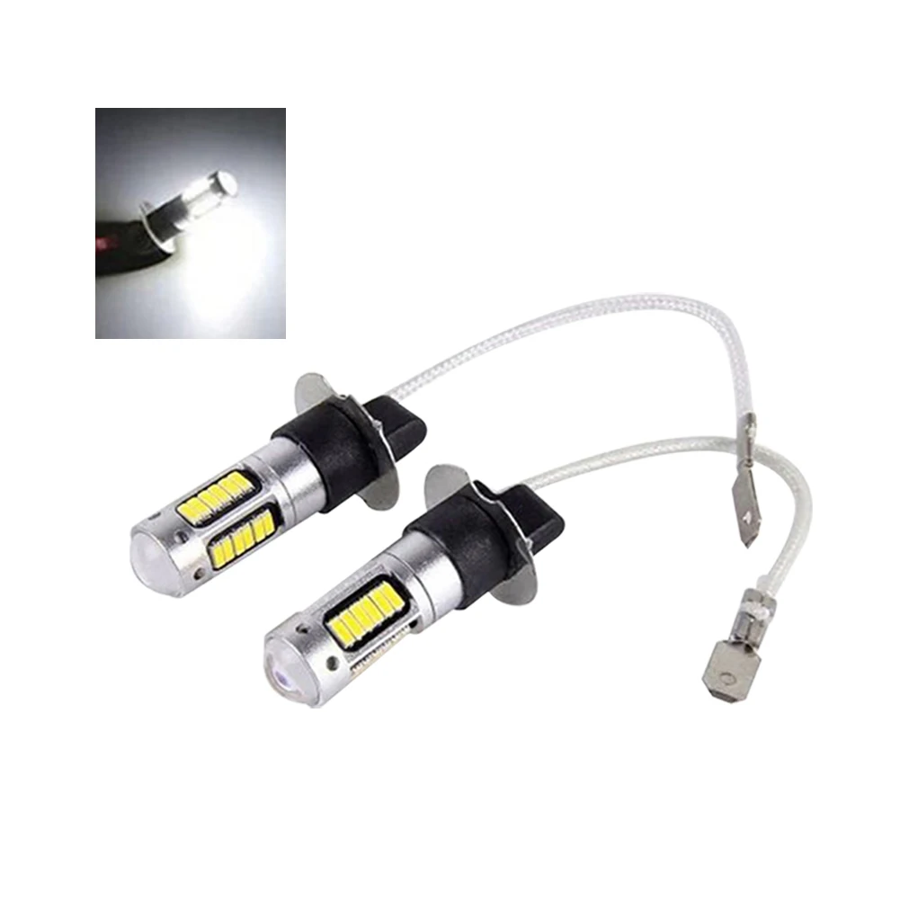 

2pcs H3 Aluminum 30W Driving Universal 4014 Chip DC 12V Led Fog Light 30 SMD Lamp Easy Install Headlight Bulb High Power