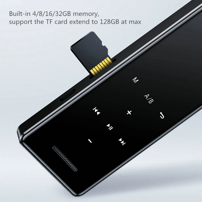 No Bluetooth Black Yescool MP3 плеер с bluetooth сенсорными клавишами без потерь HiFi спортивный музыкальный плеер с fm-радио рекордер портативный тонкий walkman 8 16G - Цвет: No Bluetooth Black