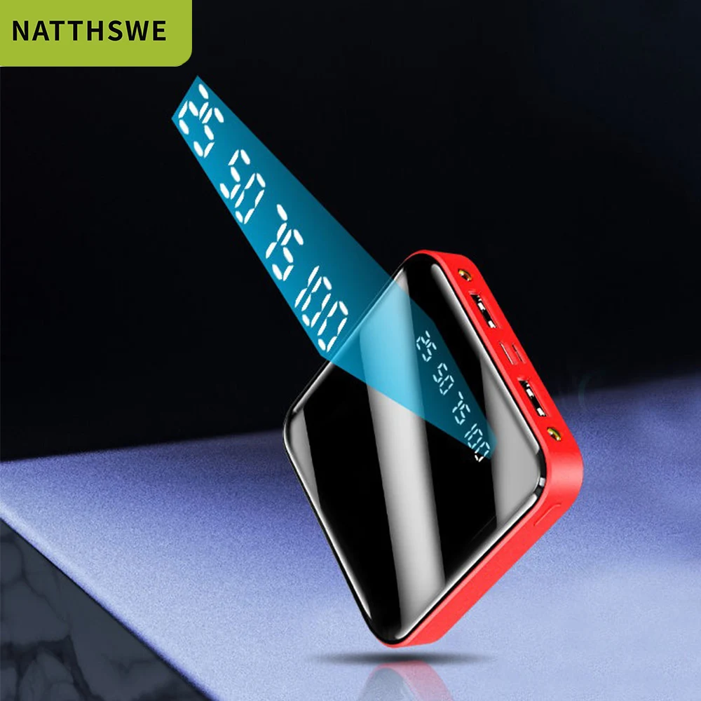 NATTHSWE mi ni power Bank 30000 мА/ч для iPhone 7 Xiaomi mi power bank Pover Bank зарядное устройство с двумя портами Usb внешний аккумулятор power bank