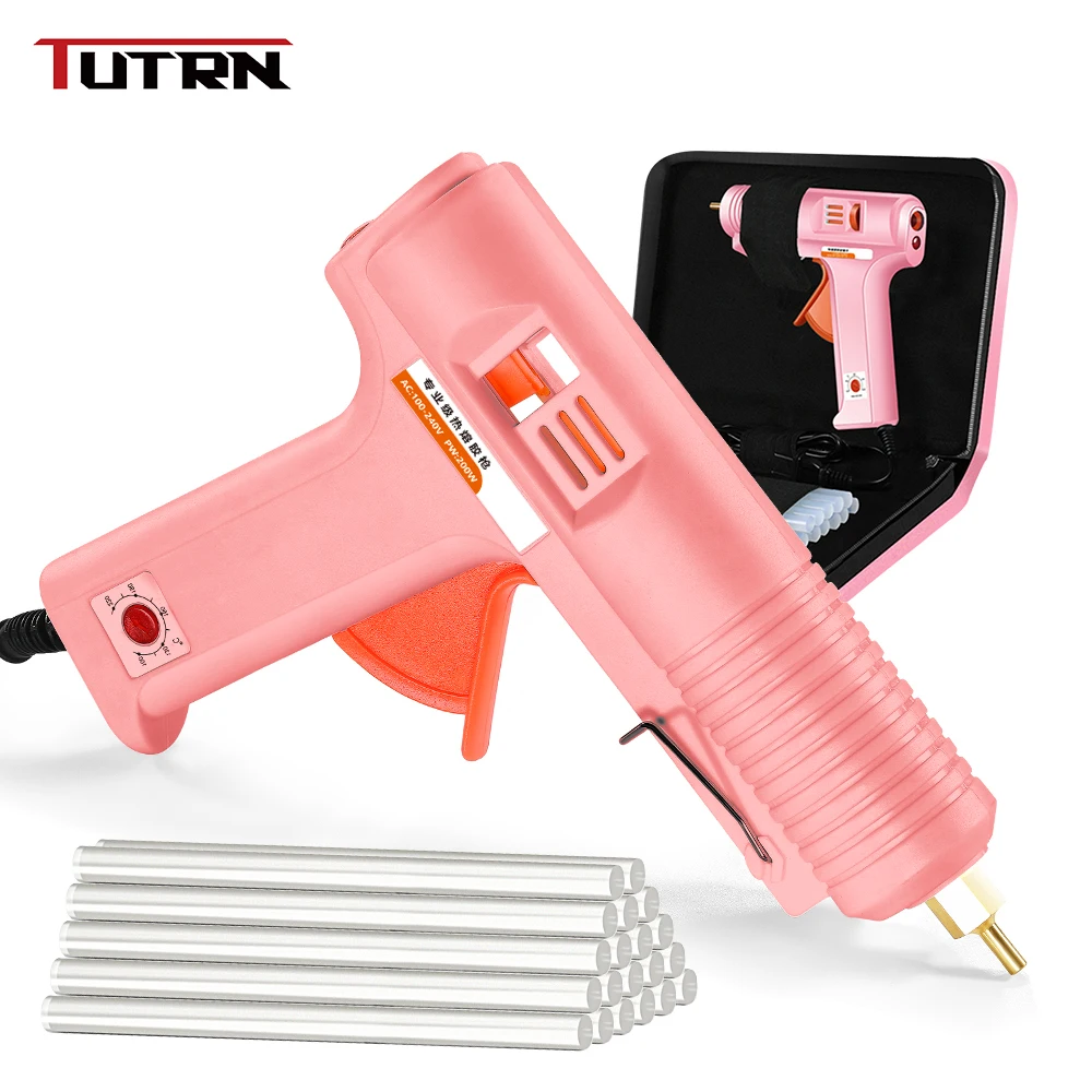 

Glue Gun High Temp Heater Melt Hot Girly Pink Lady Gun Mini Use 7mm/11mm Glue Sticks For Ladies And Children DIY Repair Tools