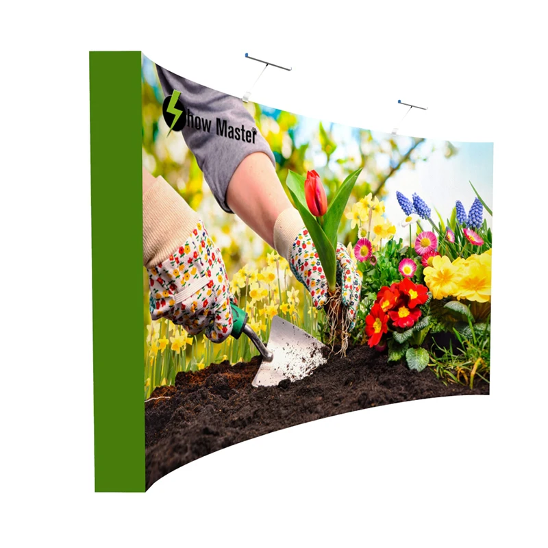 8 футов 10 Натяжной ткани изогнутый всплывающий стенд дисплей для выставки | Дом и