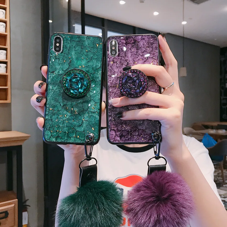For Redmi Note 5 Pro 6 Case Luxury Marble Glitter Holder for Xiaomi Mi A2 Lite 8 SE Mi8 Mix Max 2 3 Cover Bling |