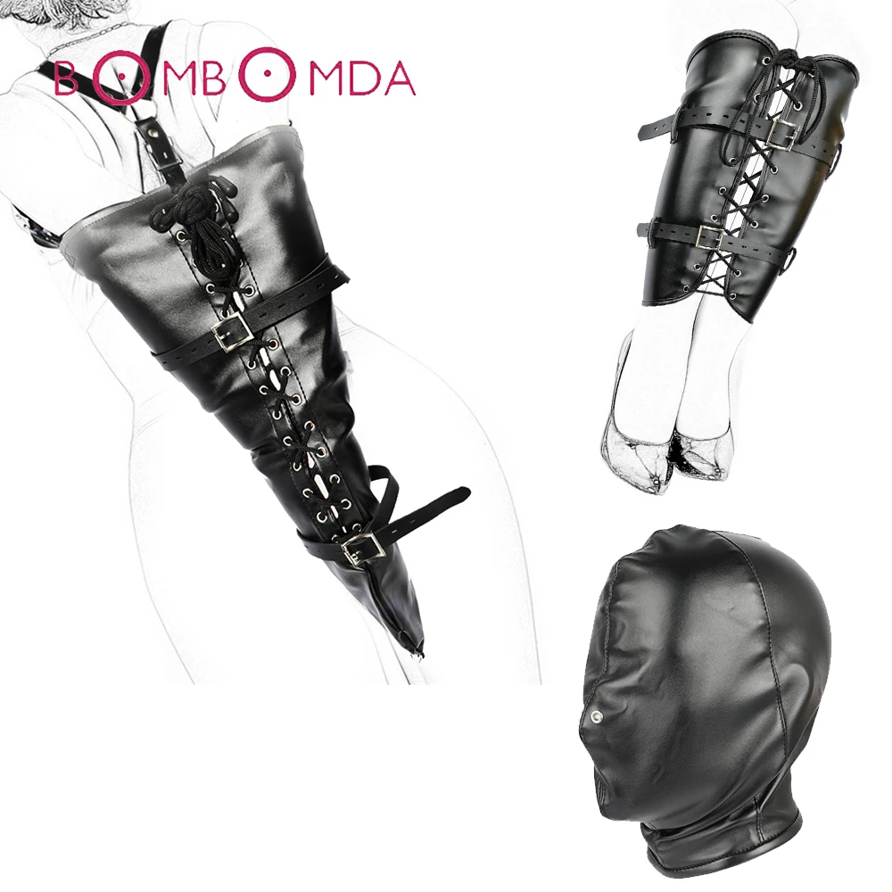 Взрослые секс БДСМ Связывание PU кожаные наручники ролевые игры руки запястья