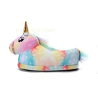 Детские зимние теплые пижамные тапочки в виде единорога для маленьких девочек с рисунками животных кигуруми пижамные туфли для взрослых женщин мужчин