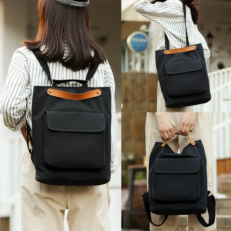 Хлопковый рюкзак MJ Женская универсальная школьная сумка большая Повседневная