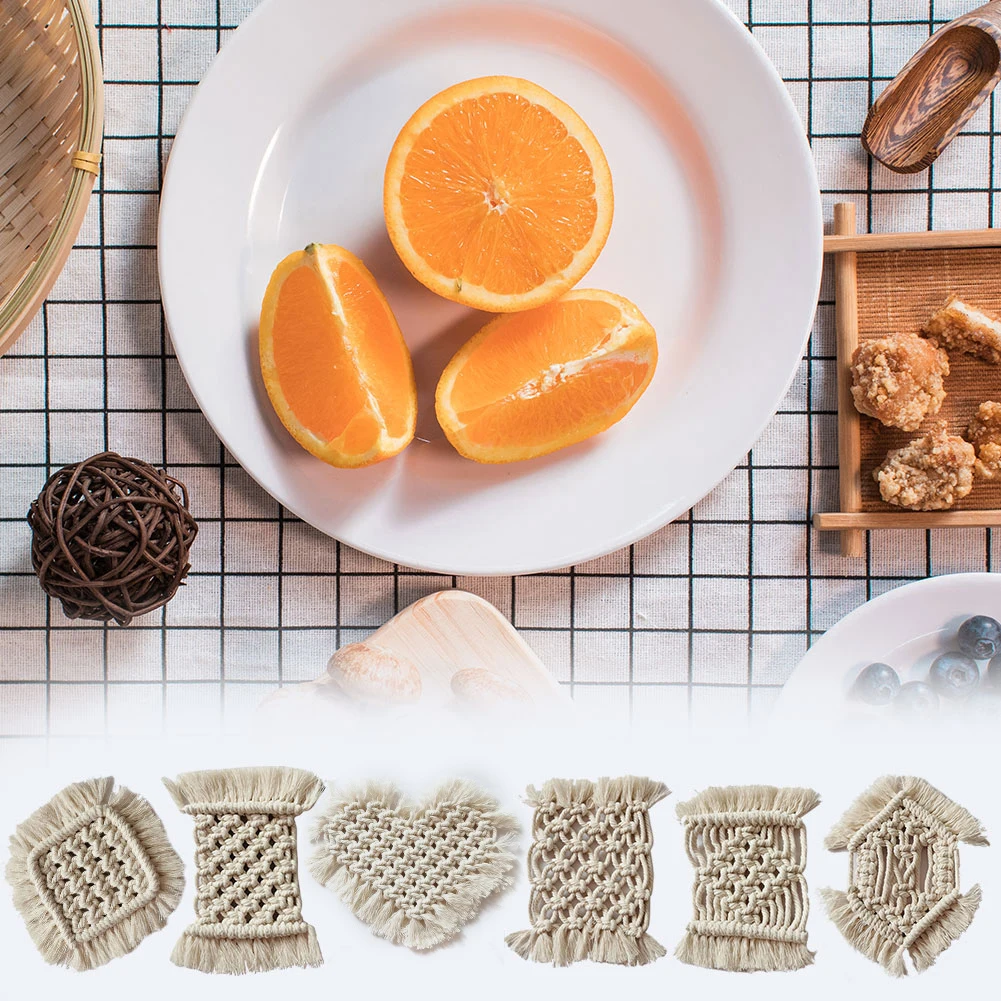 Плетеная подставка богемная скатерть маленькая ручной работы DIY настольное