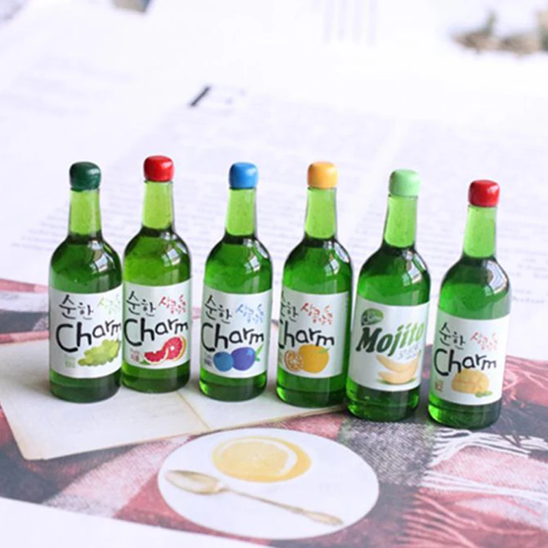 

5Pcs 1:12 Dollhouse Miniature Fruit Juice Bottles Model Dolls Kitchen Food Doll House Furniture Toys