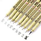 Ручка-маркер для рисования, 2 шт., пигментный линейный чернильный маркер 0,05, 0,1, 0,2, 0,3, 0,4, 0,5, 0,8 мм, разные кончики, черная ручка-кисть для рисования Fineliner