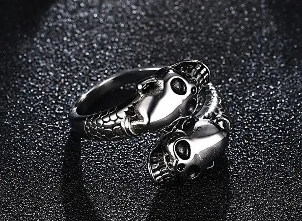 Мужские кольца в стиле ретро готика панк змейка осьминог Череп перо коготь