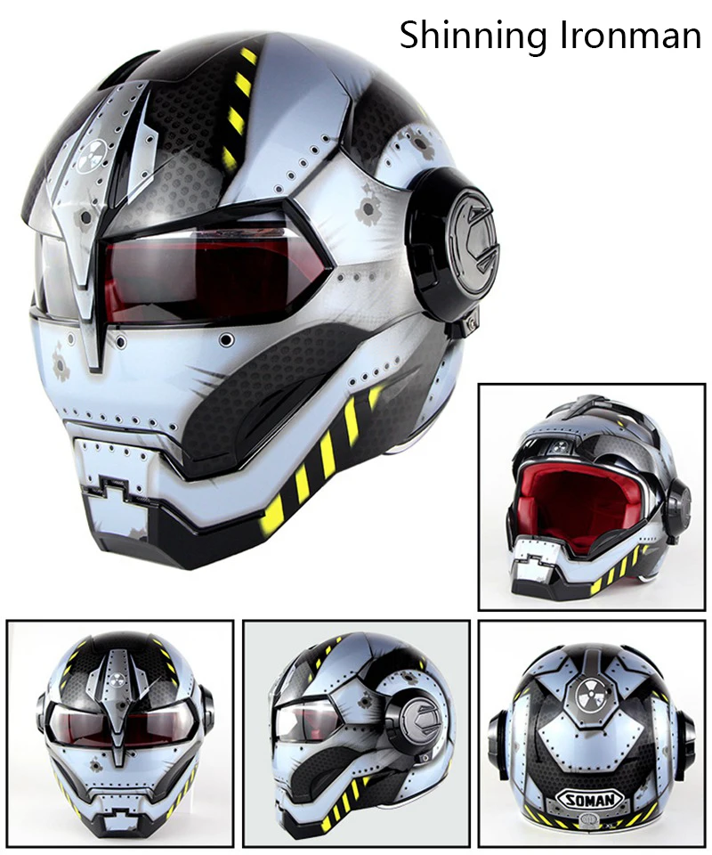 Soman мотоциклетный шлем Железный человек стиль велосипед безопасности Casco мотокросса Capacete Monster Casque DOT индивидуальный головной убор