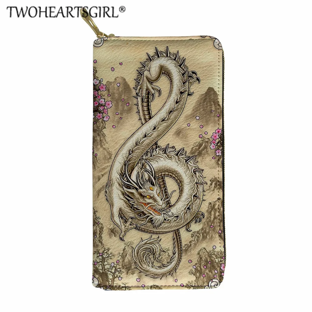 Twoheartsgirl, женские кошельки с музыкальным драконом, уникальные нотки, длинные кожаные кошельки, клатч, сумки для денег, женские держатели для карт - Цвет: YY2016Z21